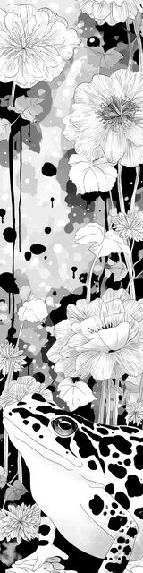 Free printable frog bookmark to color featuring a frog at the bottom